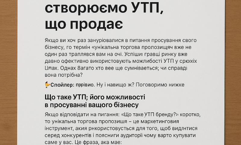 ТОП прикладів УТП, що працює – головне у продажах